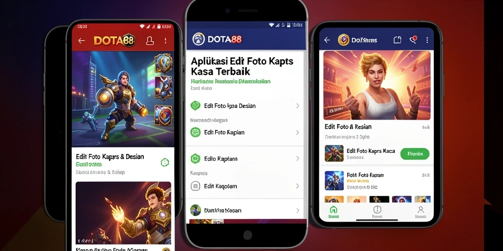 Antarmuka intuitif dari aplikasi Edit Foto Kertas Kaca DOTA88.