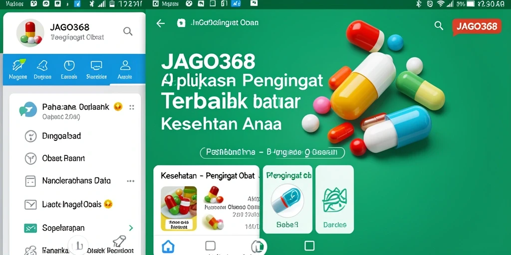 Tampilan antarmuka aplikasi JAGO368 untuk pengingat obat yang user-friendly.