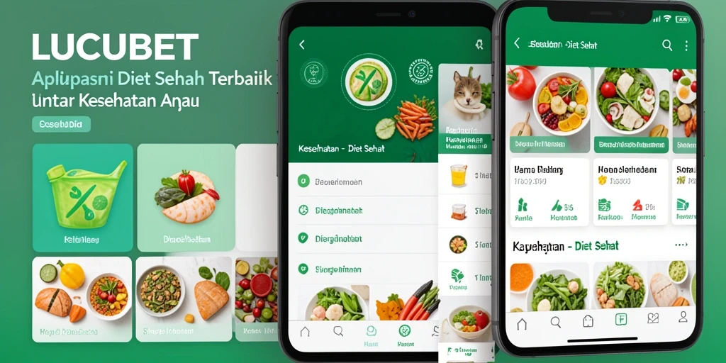 Tampilan antarmuka aplikasi LUCUBET dengan fitur Diet Sehat.