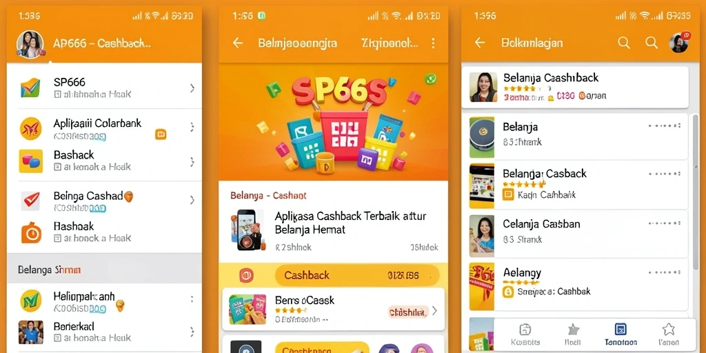 Antarmuka SP666 menampilkan pilihan cashback menarik dan mudah diakses.